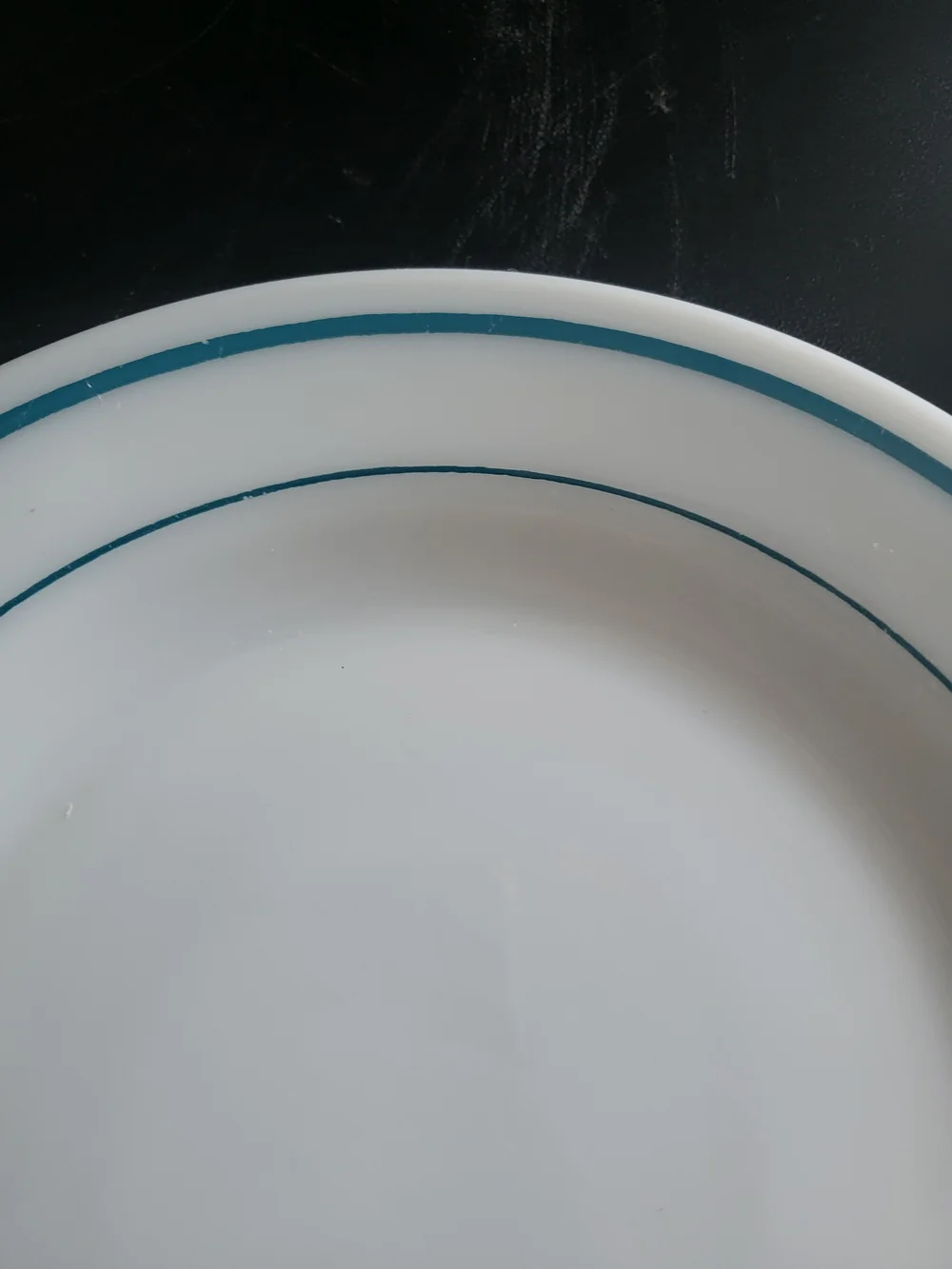 Vintage Fire King Set of 2 9 Inch Plates with Teal Trim Made In USA